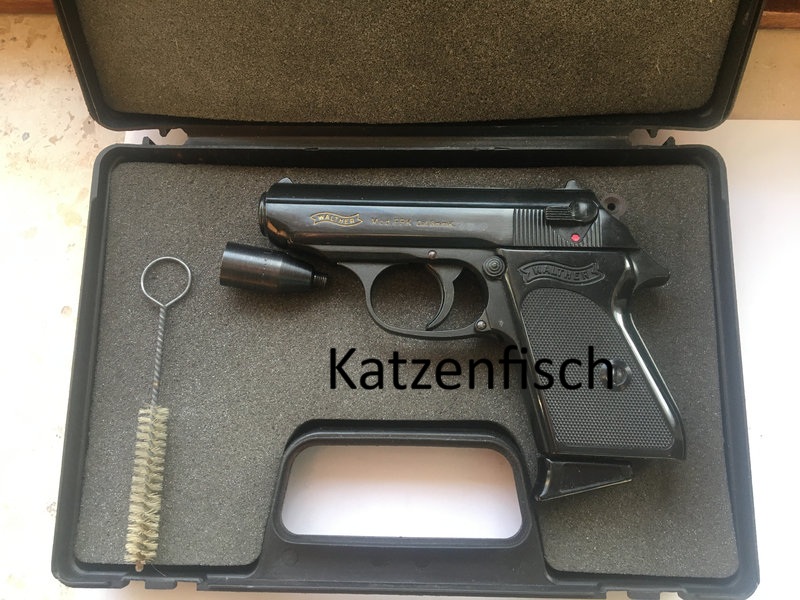 Walther PPK von 1993, orig. verpackt, hochglanzbrüniert mit goldener Schrift,Stahlhahn, Mega Zustand – Bild 1