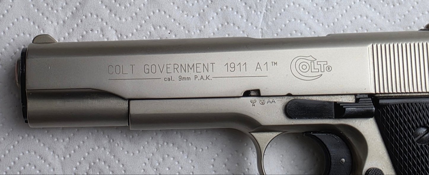 COLT GOVERNMENT 1911 A1 – PTB 638 – 9 mm P.A.K. – silberfarbene Ausführung – Bild 6