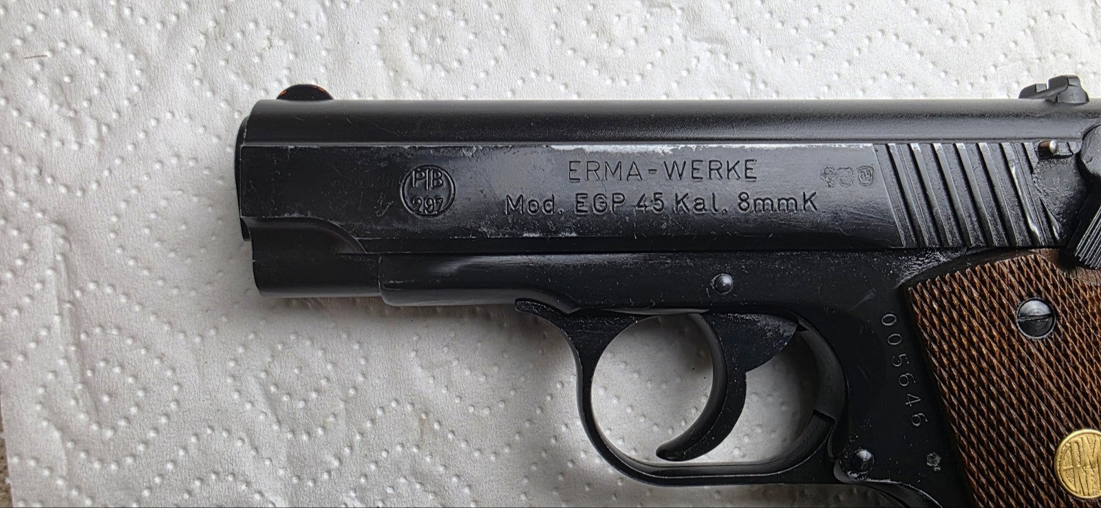 ERMA EGP 45 – PTB 297 – 8 mm Knall – frühe West-Germany-Ausführung – Bild 6