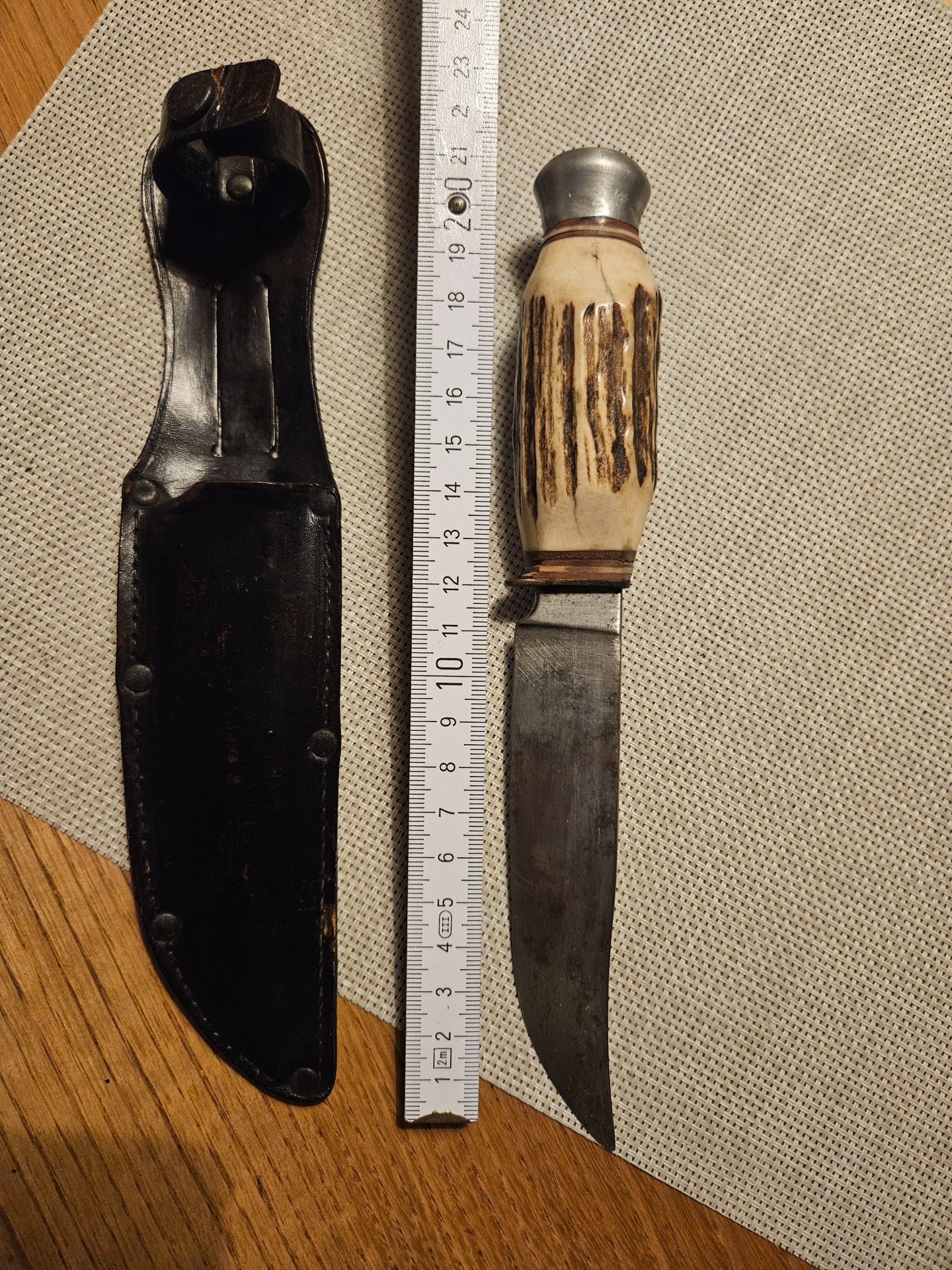 Historisches Jagdmesser F. A. Kirschbaum Solingen – Ehrliche Patina & Scheide – Bild 1