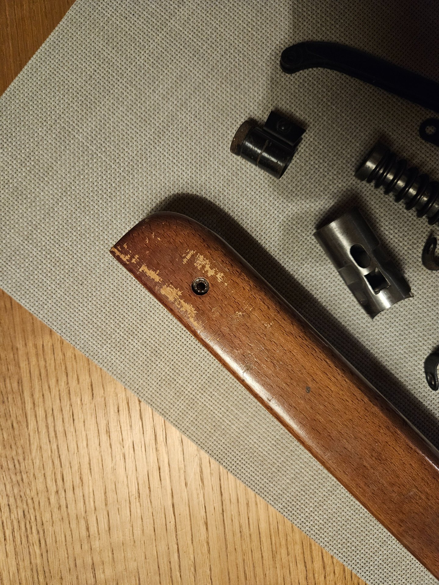 Teilekonvolut original Diana 35 Ersatzteile (Schaft, Abzug, Feder, Korn, Hebel) – Bild 4