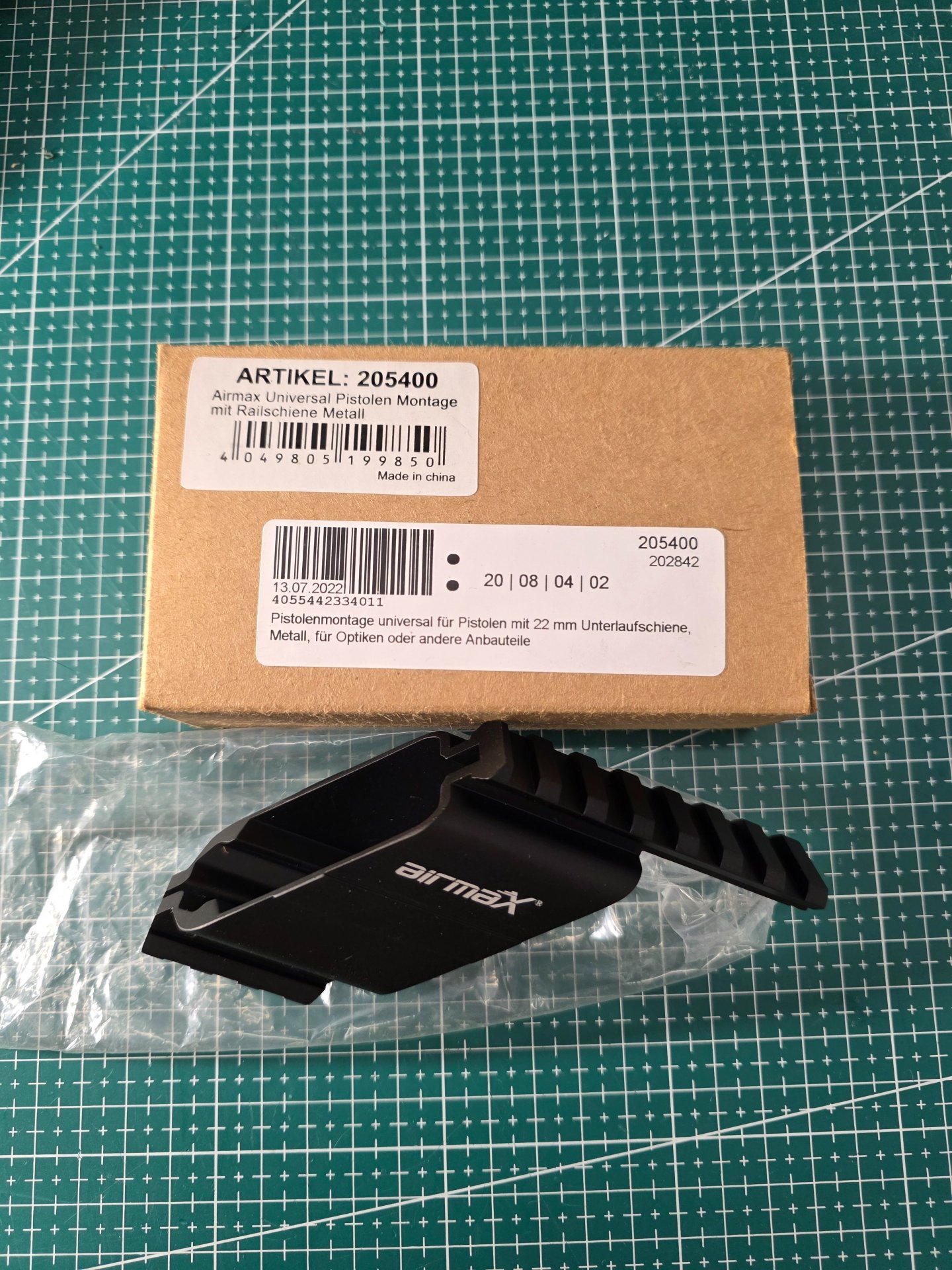 Airmax universal Pistolenmontage mit Railschiene Metall – Bild 1