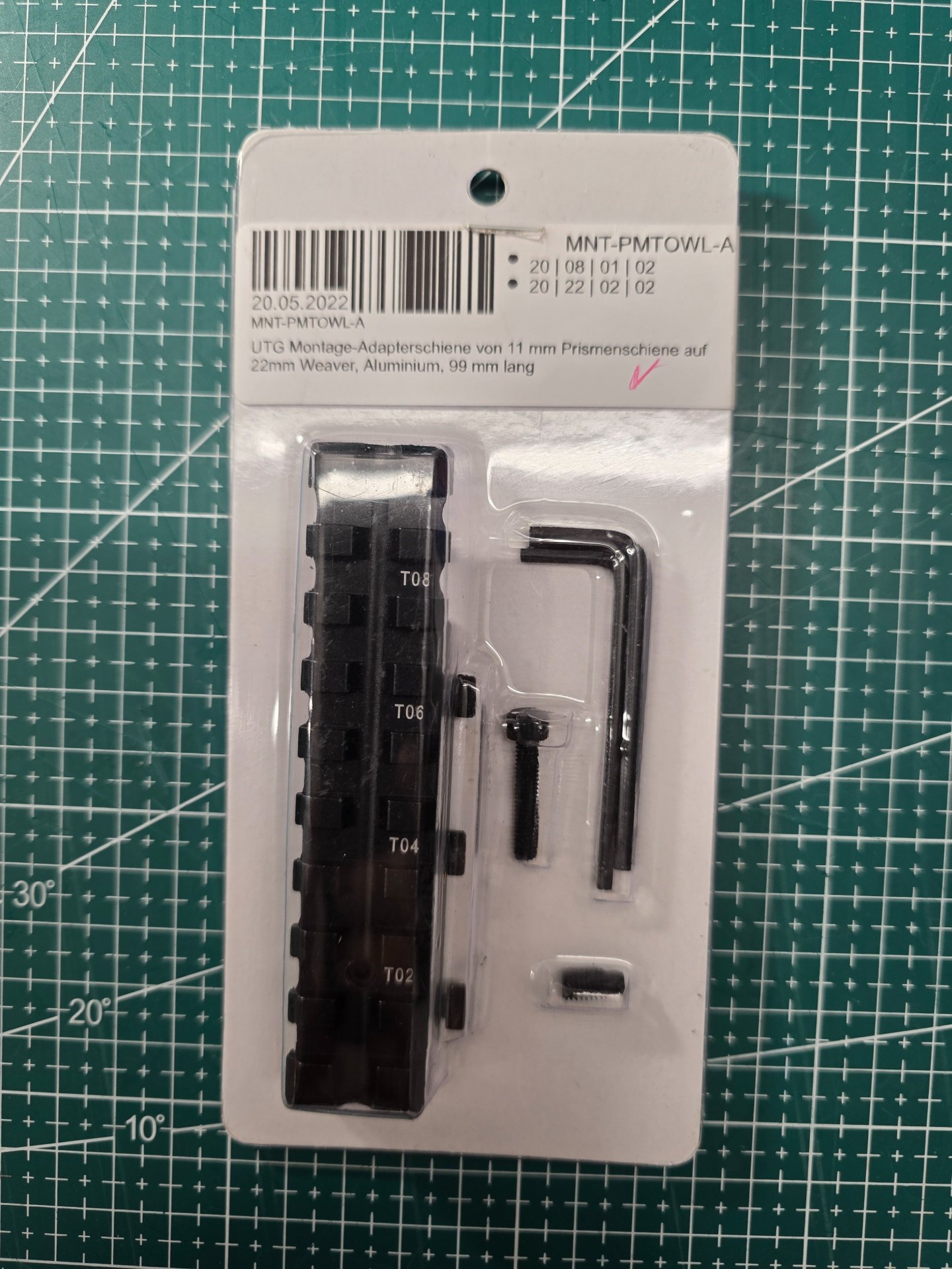 UTG Montage-Adapterschiene von 11 mm Prismenschiene auf 22mm Weaver – Bild 1