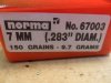 91 Stück Vollmantel-Geschosse NORMA .283 7 mm 9,7 g 150 grs 67003