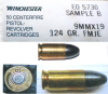 Winchester Experimentalpatrone 9 mm Para