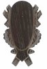 1 x Trophäenbrett EICHE 4 DUNKEL geschnitzt 18x9cm | Rehbock Trophäe Trohäenbrett Bockschild Geweih