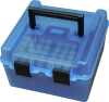 MTM R-100-MAG DELUXE Patronenbox, Munitionsbox Scharnier - .223 bis .338 Lap. einzige 100er MAG BLAU