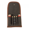 Elch-LEDER + Loden - PATRONENETUI für 3 Kugel- / Büchsenpatronen & 2 x Flinten- / Schrotpatronen NEU