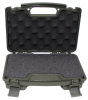 Pistolen-Koffer, Kunststoff, klein, innen 25x14x7cm, abschließbar, Schaumstoffeinsatz, Oliv