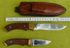 2-TEILIGES JAGDMESSER-SET MIT ECHTLEDER-SCHEIDE – TOP GELEGENHEIT