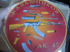 KALASCHNIKOW AK 47auf Blech rund 20 cm m