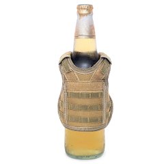 Mini Schutzweste für Bierflasche / Weinflasche / Thermosflasche - Sand ( Beige )