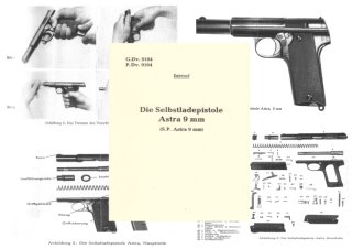 Nachdruck Dienstvorschrift Astra Pistole 9mm von 1952