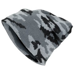 Strickmütze "Beanie" Tarn (Schwarz-Weiß-Grau) - Unigröße - fein gestrickt
