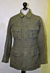 Orig. M39 FELDBLUSE INFANTERIE von 1942 aus feldgrauen Wolltuch der schwedischen Armee