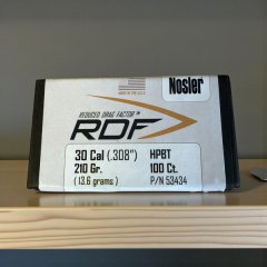 100 Geschosse Nosler .30 210 gr HPBT RDF