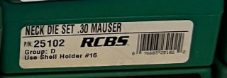 RCBS .30 Mauser Necksizer Die Set Halskalibriermatrizensatz 2-teilig NEU