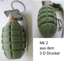 - 10 % US MK2 Handgranate deko inert WW2 Nachbildung
