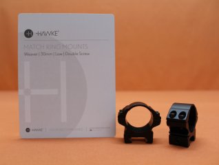 HAWKE Montageringe Match 30mm low (22115) BH=5mm Alu schwarz matt für Weaver-/ Picatinnyprofil