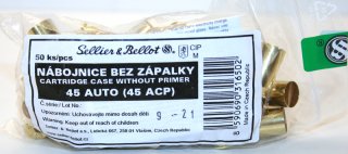 50 Stück S&B | Sellier&Bellot Wiederladehülsen S+B .45 AUTO 45 ACP | Boxer ohne Zündhütchen V316502
