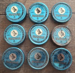 9 Dosen original DDR-Diabolos 4,5mm VEB Sprengstoffwerk Schönebeck