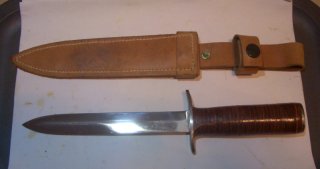 GRIECHISCHES ARMEE KOMMANDO KAMPFMESSER MIT LEDERSCHEIDE SELTEN