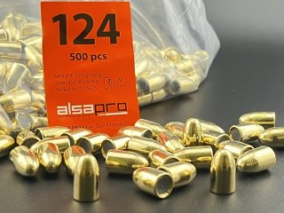 500 Alsa Pro 124gr FMJ RN Geschosse 9mm .355 I kein Geco I kein LOS