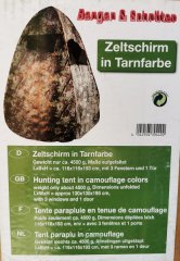 Pop up Zelt-Schirm in Tarnfarbe.