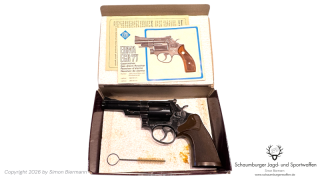 SRS-Waffe, Revolver, ERMA, EGR 77, PTB 233, Kaliber 9mmRK, sehr guter Zustand.