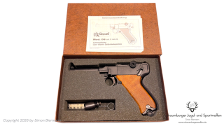 SRS-Waffe, Pistole, RECORD, Mod. 08, PTB 517, Kaliber 8mmKnall, sehr guter Zustand.