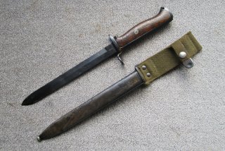 Norwegisches Krag Jörgensen Bajonett Seitengewehr M.1894 Wehrmacht Kongsberg mit Koppelschuh frühes
