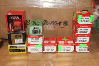 Geschoße .224 cal 22 div Hersteller und Gewicht
