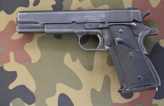 Colt 1911 A1 Ithaca, N.Y., US-Army Bj. 1943 Ex-.45 ACP, jetzt 4 mm M20, sehr schön!