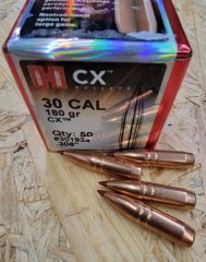 .30/.308/180grs CX bleifrei Hornady No. 301934 Geschosse 50 Stk.