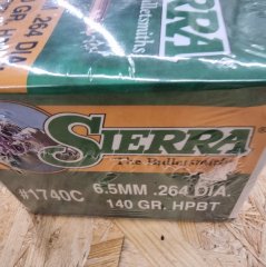 6,5mm-.264/140 grs #1740# Sierra HPBT Geschosse 500 stk