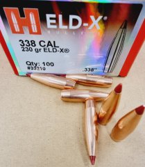 .338/230grs ELD-X Hornady No. 33210 Geschosse 100 Stk.