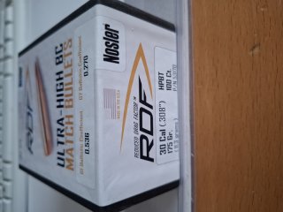 82 Geschosse Nosler RDF HPBT Dia. 308 mit 175 grain OVP Top Neu keine Berger Hornady