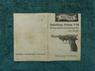 P38 Walther,originale Bedienungsanleitung für KK-Einstecksystem