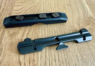 Dentler Grundschiene Basis auf Merkel Helix + Dentler Montageschiene auf Swarowski SR