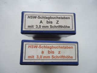 Schlagbuchstaben 3mm,Groß und Kleinbuchstaben