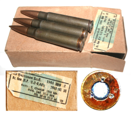 Wehrmacht Päckchen 7,9 mm Patronen mit S.m.E. Geschoss