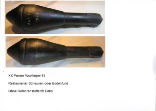 Seltene XX Gewehr Panzergranate 61,, DEKO,,