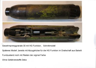 Gewehr Sprenggranate 30 mit HG Funktion,,, Schnittmodell,,,,Deko