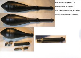 Seltener Panzer Wurfkörper 42 LP für Leuchtpistole,,, Deko
