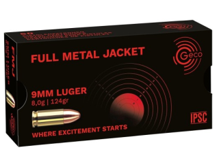 9mm Luger Vollmantel 8,0g/124grs. Geco