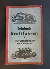 Altes Heft Lehrbuch für Kraftfahrer Prüfungsfragen 1930