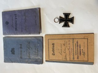 Dt.Reich Bayern Infantrie Artillerie Soldbuch & Wehrpass & Orden EK2 No Bajonett G98 