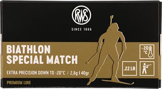 50 St. / Schuss RWS .22 l.r. lfb KK Munition BIATHLON SPECIAL MATCH EXTRA PRECISION -20° 2,6g BleiRK