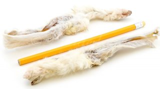 100g KANINCHENOHREN mit Fell | 0,1kg getrocknete Ohren für Hunde > Belohnung Kauspaß Calcium Haare