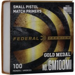 1.000 Zündhütchen FEDERAL Zünder S.P. Small Pistol #100 FED100 GM100M GOLD MATCH IPSC Revolver WEICH